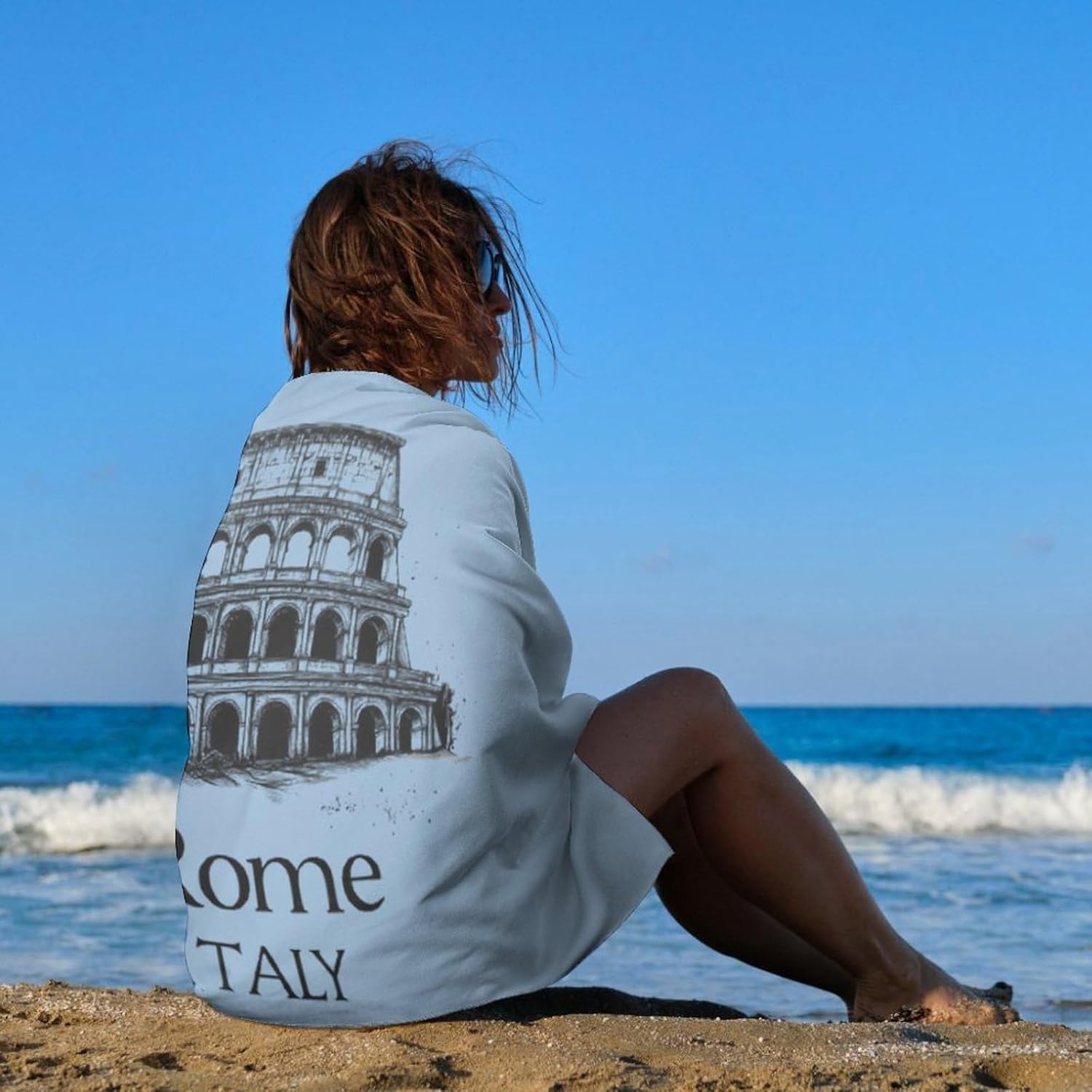 Italy Rome Oversized Beach Towel Soft Absorbent Pool Bath Swim Towels for Adults Travel Vacation Gifts 130x80cm