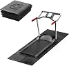 HAPBEAR Foldable Treadmill Mat, 173×61cm/ 200×90cm×5mm, Exercise Bike Mat, Heavy-Duty Floor Protector, Non-slip, Noise Reduction, Waterproof