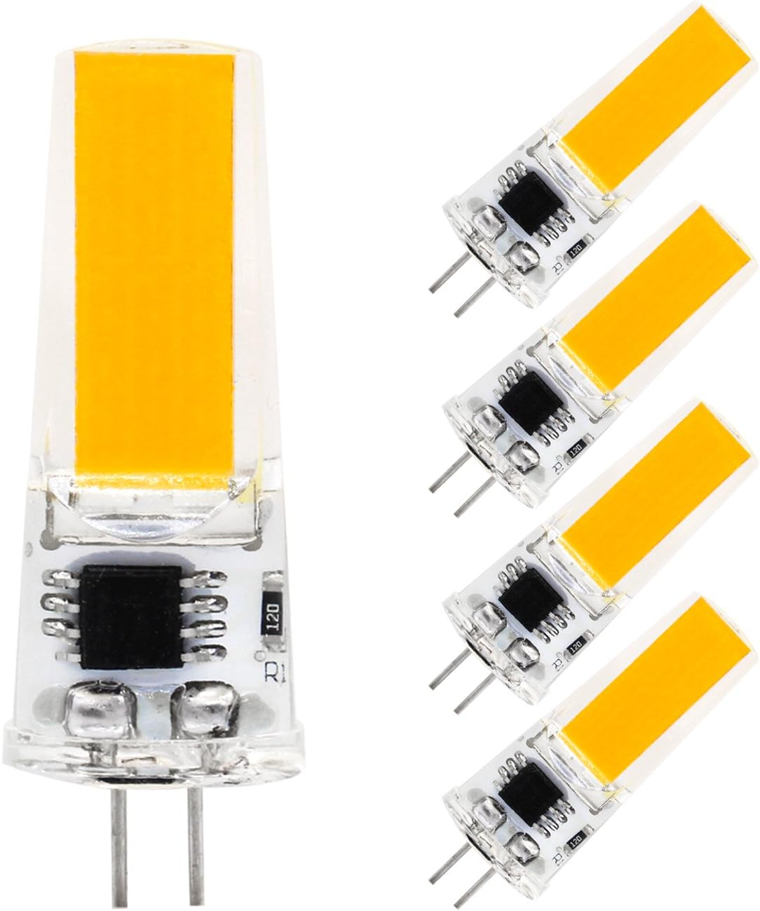 G4 LED Bulb Dimmable, Warm White (2800-3200K), 2W, 180LM, COB-2508, AC 100-120V, Bi-pin Base T3 Halogen Light Replacement Pack of 5 by Rowrun