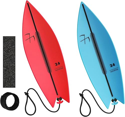Dizywiee Paquete de 2 tablas de surf con dedos para niños, tabla de surf con dedos para adultos, adolescentes, niños y niñas 01.Rojo +