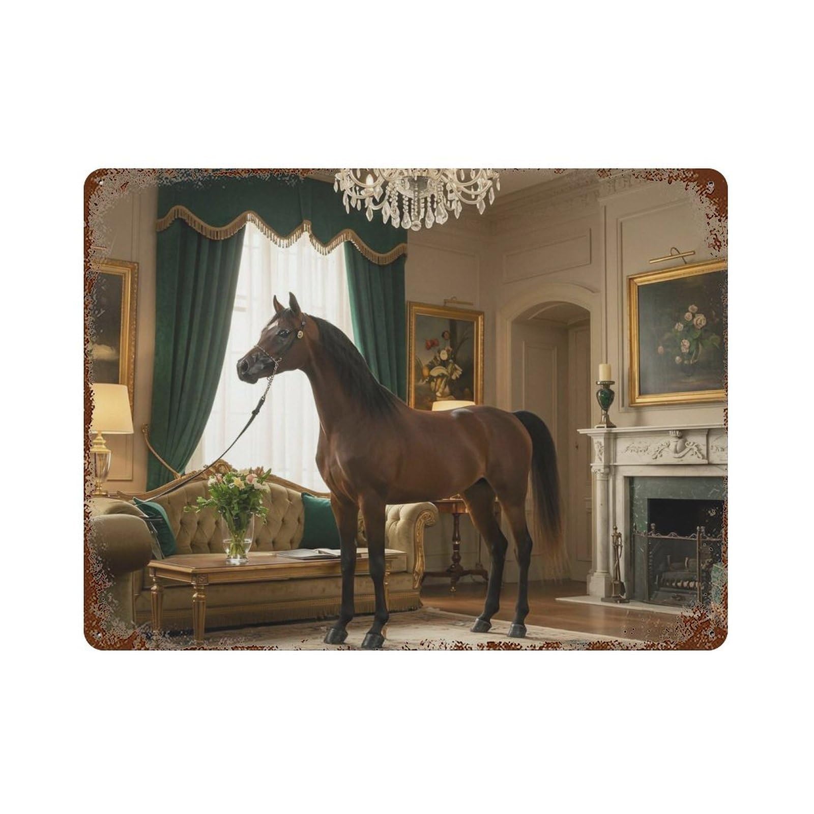 xiaoxiaoshen Horse Wall Art, Wall Decor Art Metal Tin Poster Modern Home Decor Art Home Bar Shop Decorations Vintage Sign 30x40cm