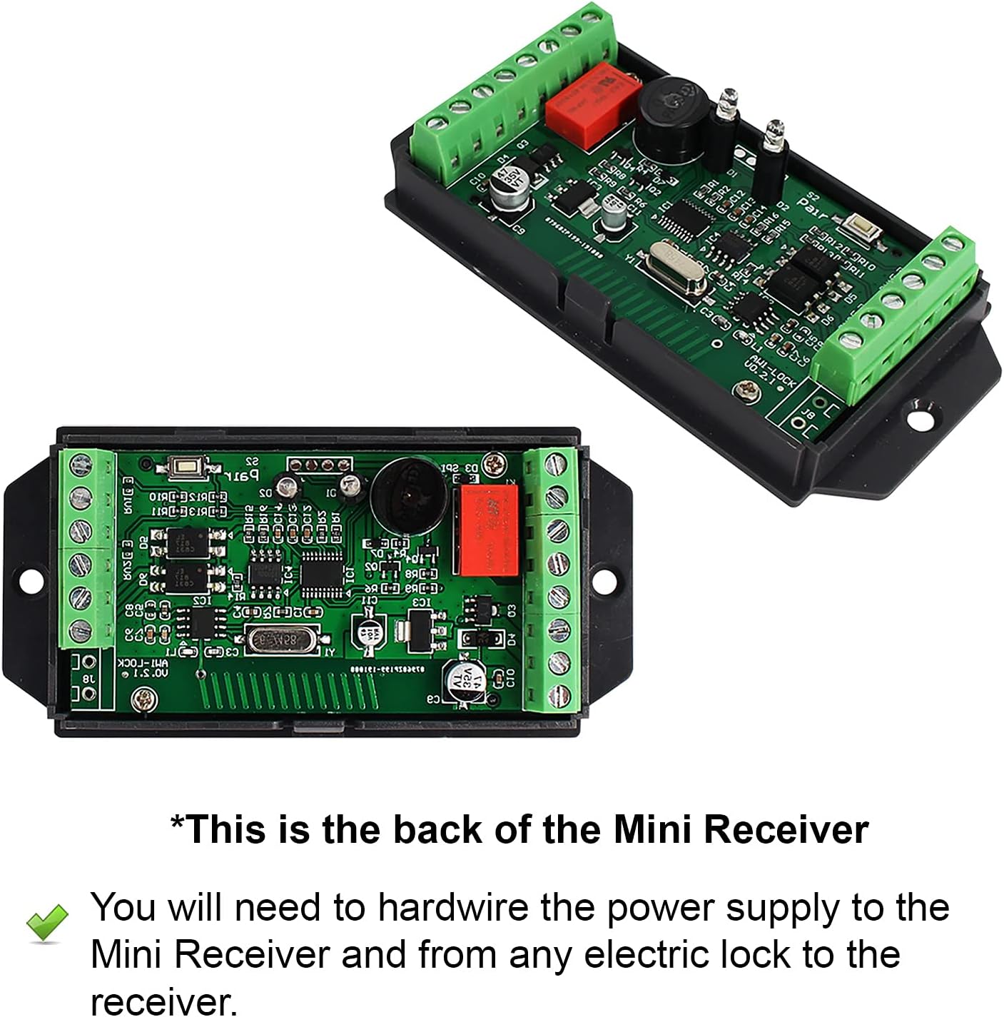 Visionis VIS-3200 Outdoor IP65 Black Access Control Kit with Wireless RFID Keypad, Exit Button, Receiver, 433 MHz 165 Ft Range with 500 Users Standalone Battery Operated