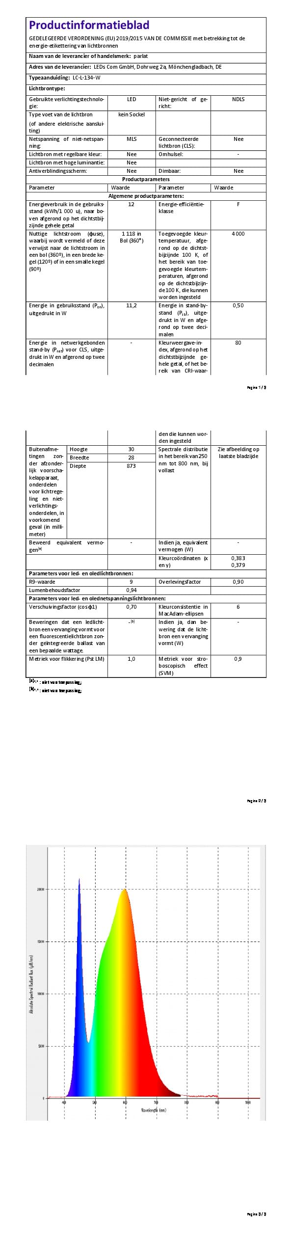 Parlat Apparecchi sottopensile a LED Rigel, 87,3 cm ciascuno, 1118 lm ciascuno, bianco, set da 5