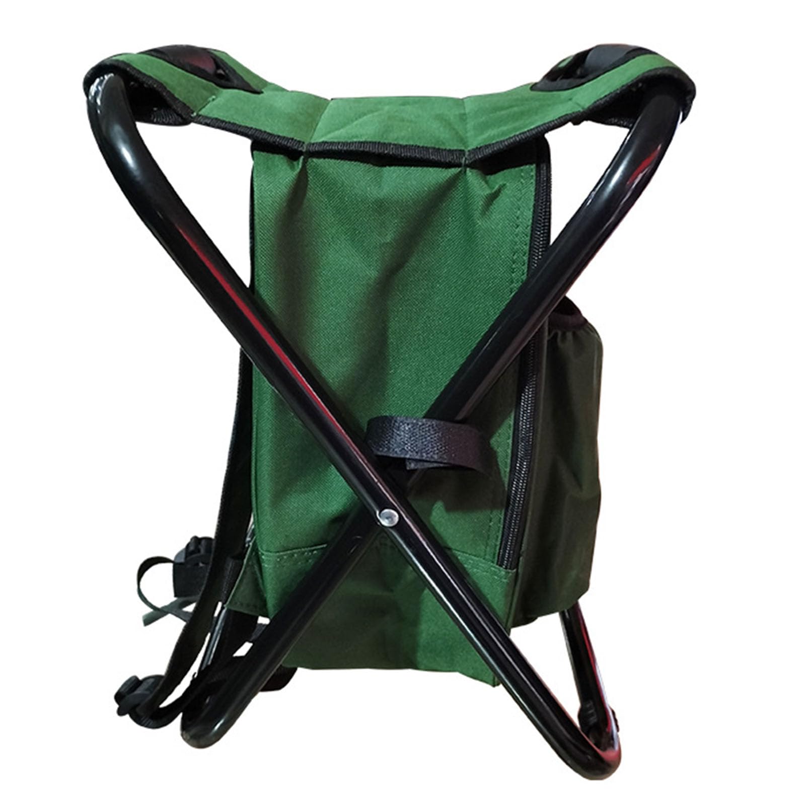 Sgabello Pieghevole con Zaino, Sedia più Fresca in Tessuto Oxford | Telaio a X in Acciaio, Tessuto Rivestito in PVC, Tasca Laterale, Isolamento in Lamina, Pesca, Campeggio, Borsa per Attrezzi