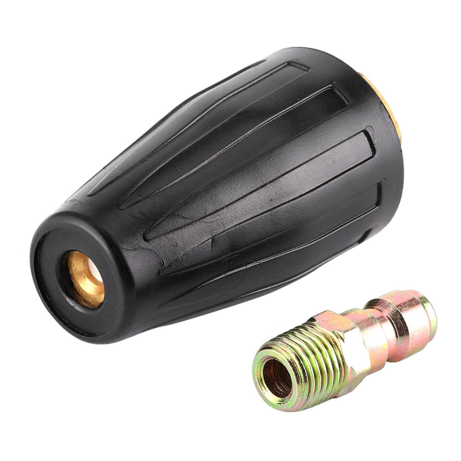 Bediffer Ugello Turbo in Gomma 3600PSI Punta di spruzzo Rotante 1/4 di Pollice in Ottone Massiccio Acciaio Inossidabile efficiente e Potente Strumento di Lavaggio(Aperture 3.0)