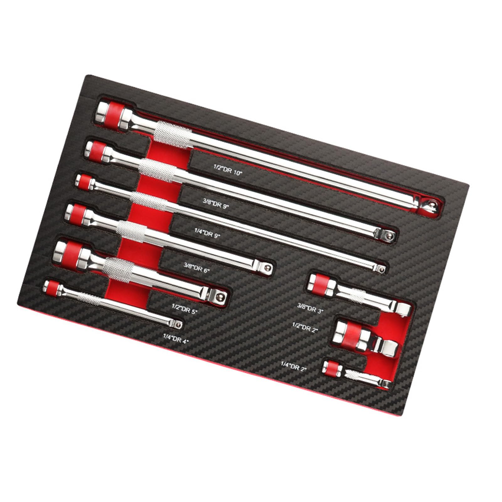 NEWFT 9 Piece Socket Extension Rod Set Spring Loaded Detent Ball Socket Adapters Tool for Automotive Repair & Maintenance Ball Joint Extension Rod