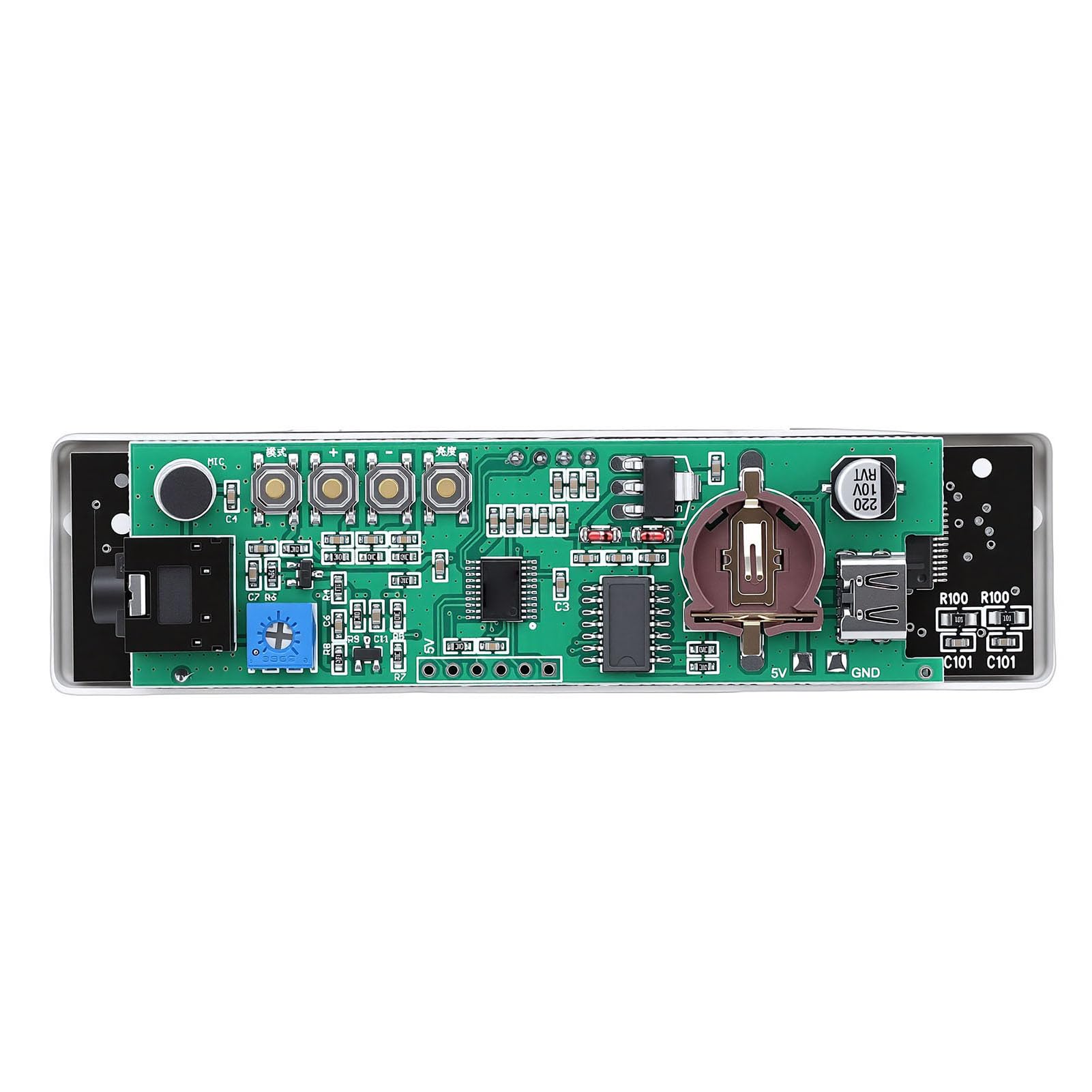 Tosuny Display Spettro Musicale, Luce LED Reattiva Audio con 3,5 Mm e USB C, VU Meter Attivato Dal Suono per Auto, Sala Giochi, Decorazione Scrivania PC di Casa