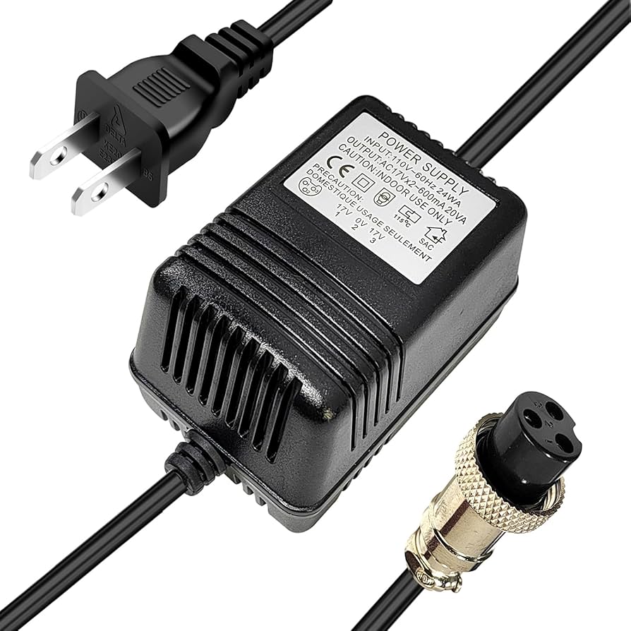 Amazon.com: Fesasn AC 17V 600mA Power Adapter with 3-Pin Connector