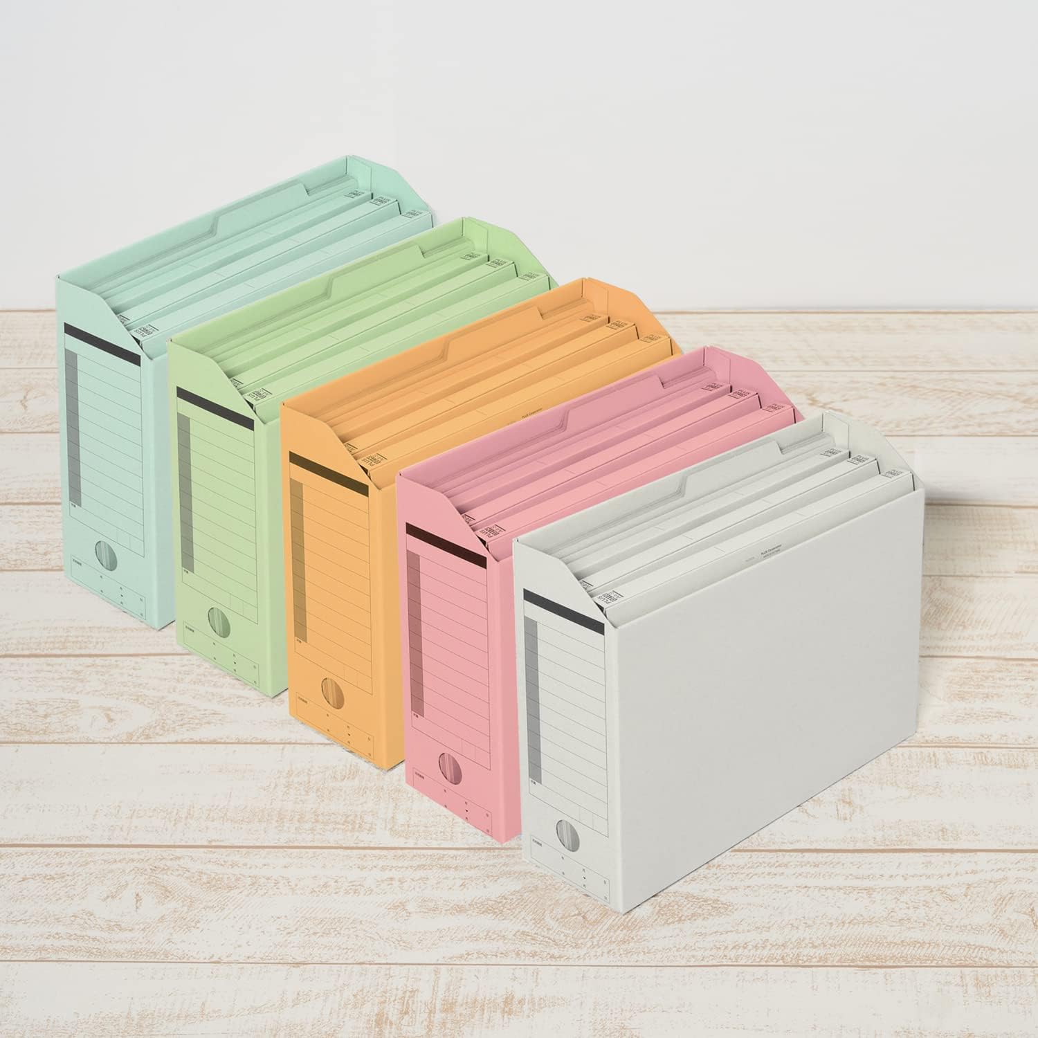 Plus 88-409 FL-051BF-MIX File Box, Box File, A4, Horizontal, 10 Books, 5 Colors x 2, Assorted 5 Colors