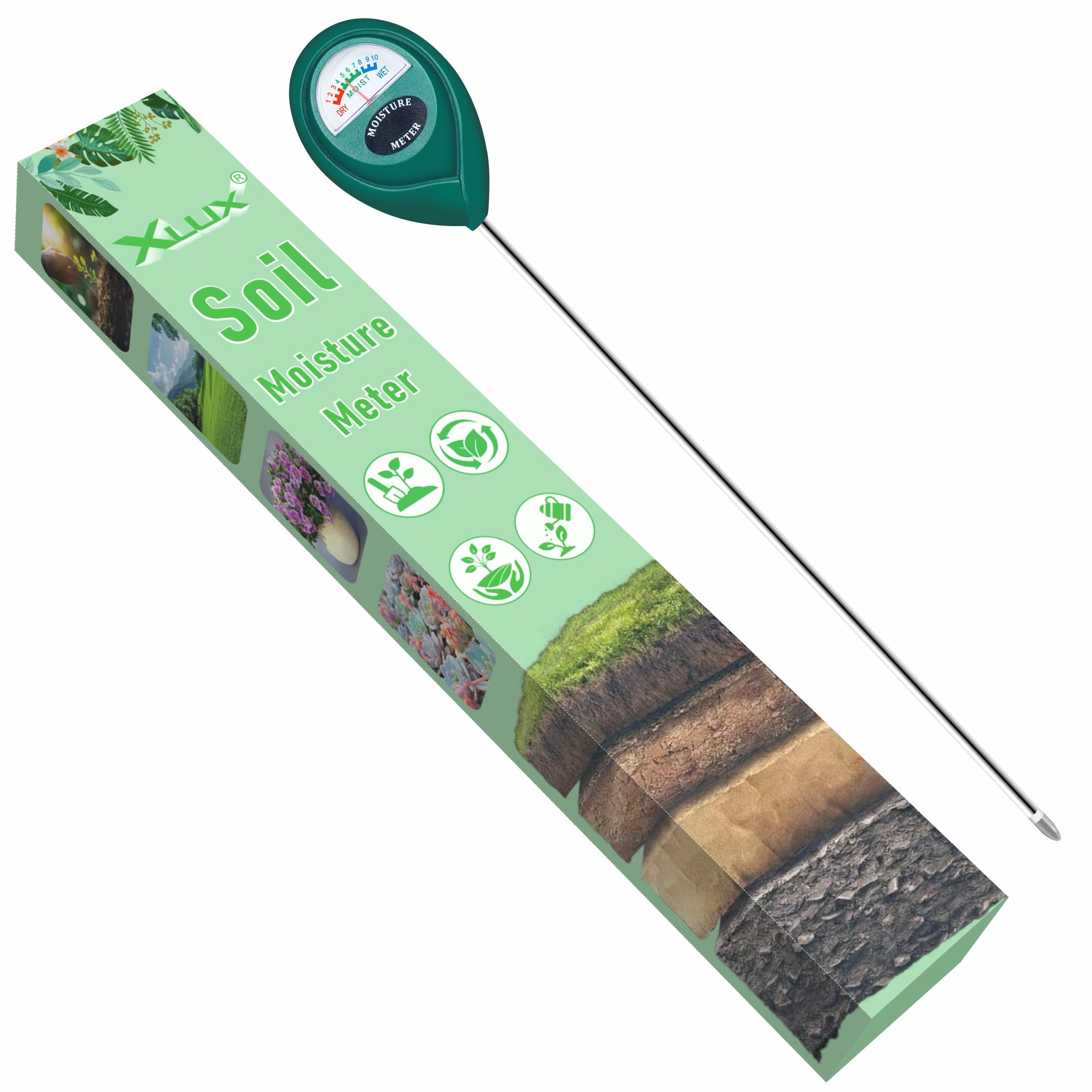 Lange Sonde für den tiefen Einsatz Boden-Feuchtigkeitsmessgerät, Boden-Feuchtigkeitsmesser, Hygrometer für den Garten & die Landwirtschaft, bodentester,Keine Batterien erforderlich