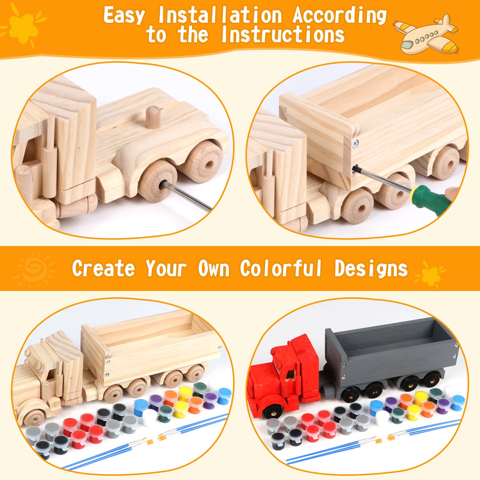 Jacootoys Cassetta in legno per bambini e adulti