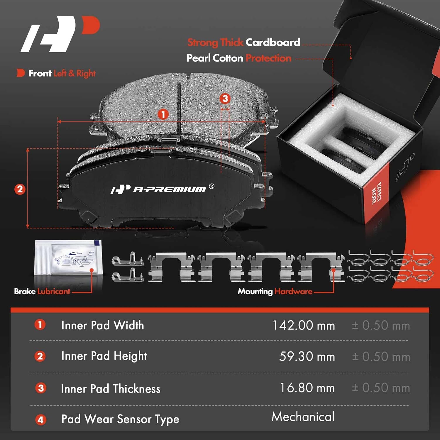 A-Premium 11.65 inch (295.8mm) Front Drilled and Slotted Disc Brake Rotors + Ceramic Pads Kit Compatible with Nissan Models - Rogue 2014 2015 2016 2017, 6-PC Set