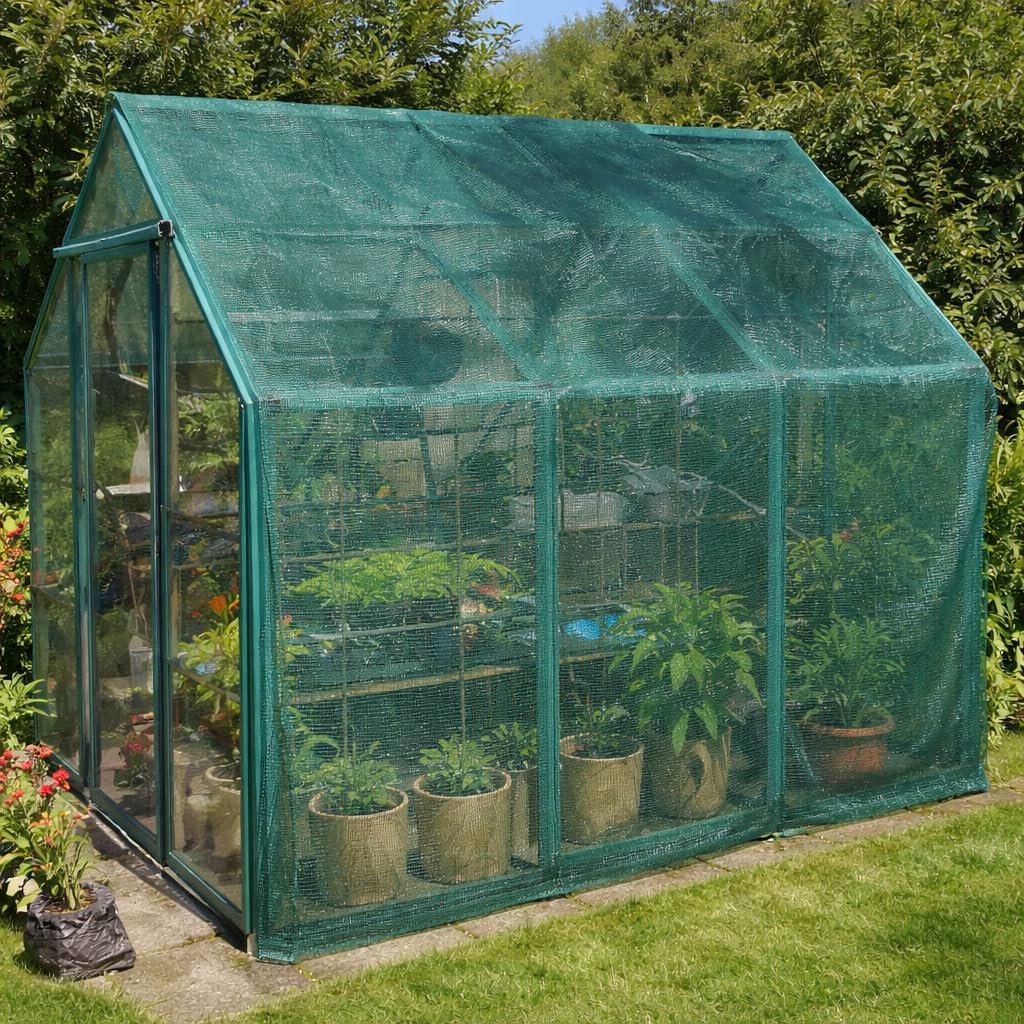 Greena® Cieniowanie szklarni 1,2 m x 2,5 m (4 stopy x 8,2 stóp) - Zapewnia 55% cienia