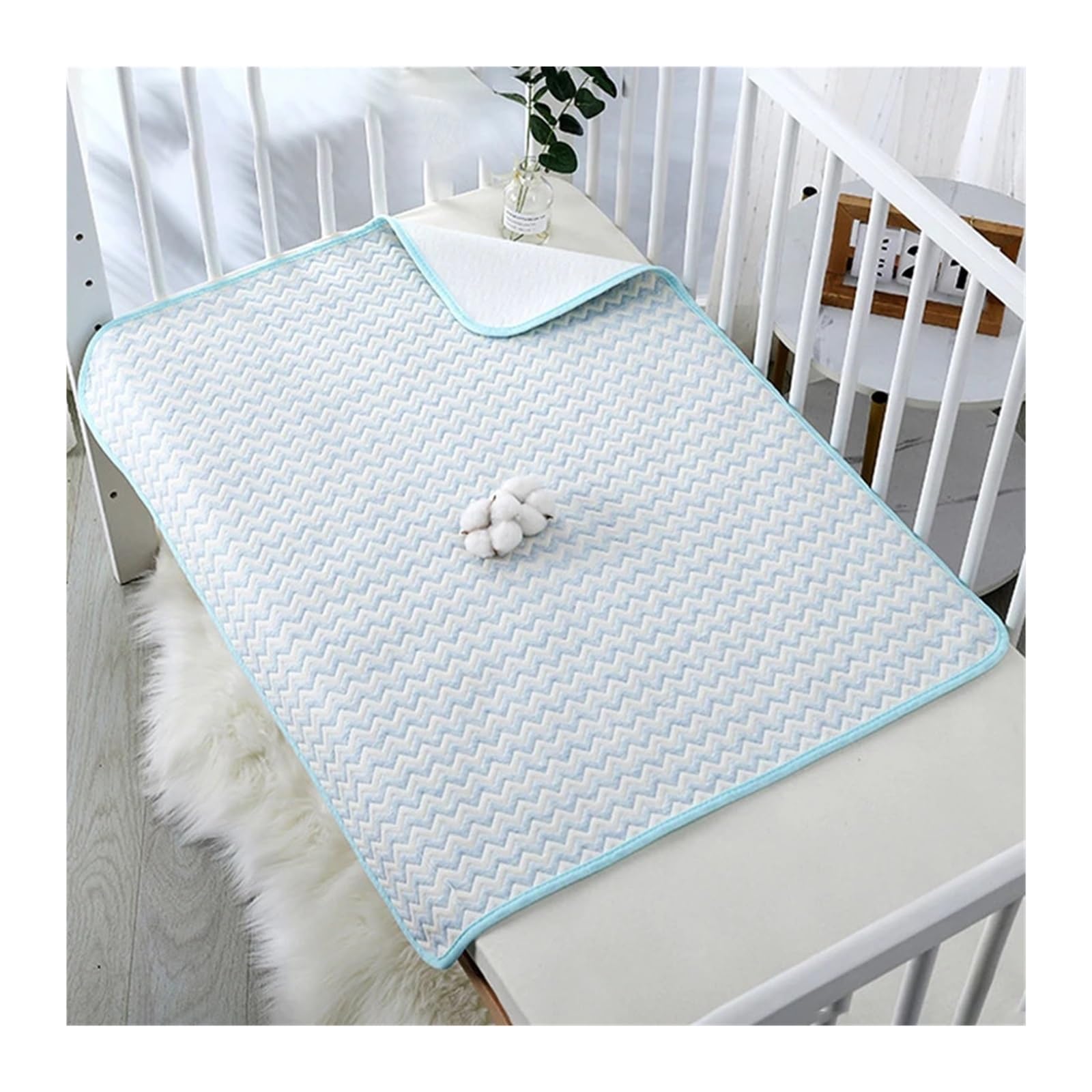 2pcs Reusable Waterproof Pad, Washable Changing Mat For Bed & Floor, Breathable Diaper Changing Pad For Incontinence(Blue)
