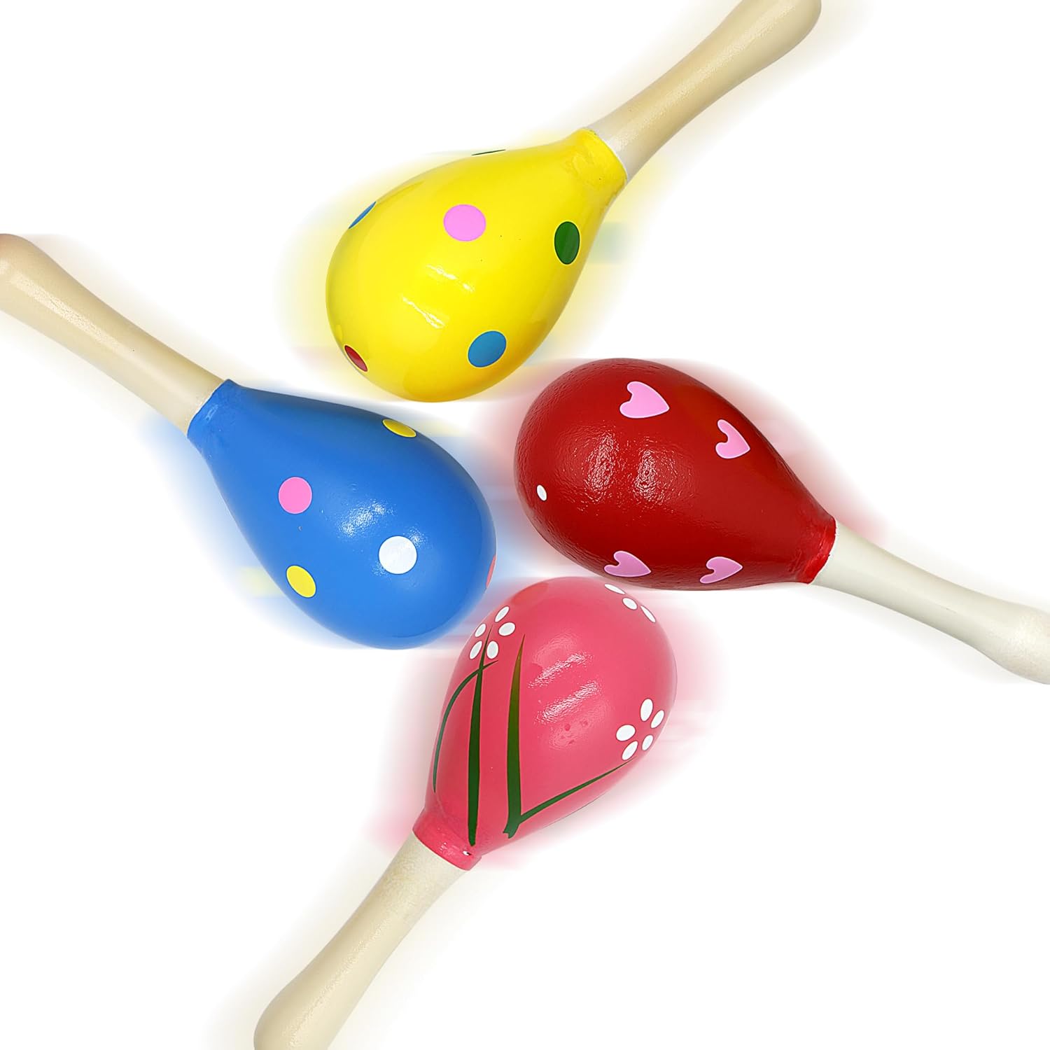 20 Pcs Mini Fiesta Maracas for Kids Wooden Shakers Musical Instrument for Baby Toddlers Children Educational Music Toys Noisemakers