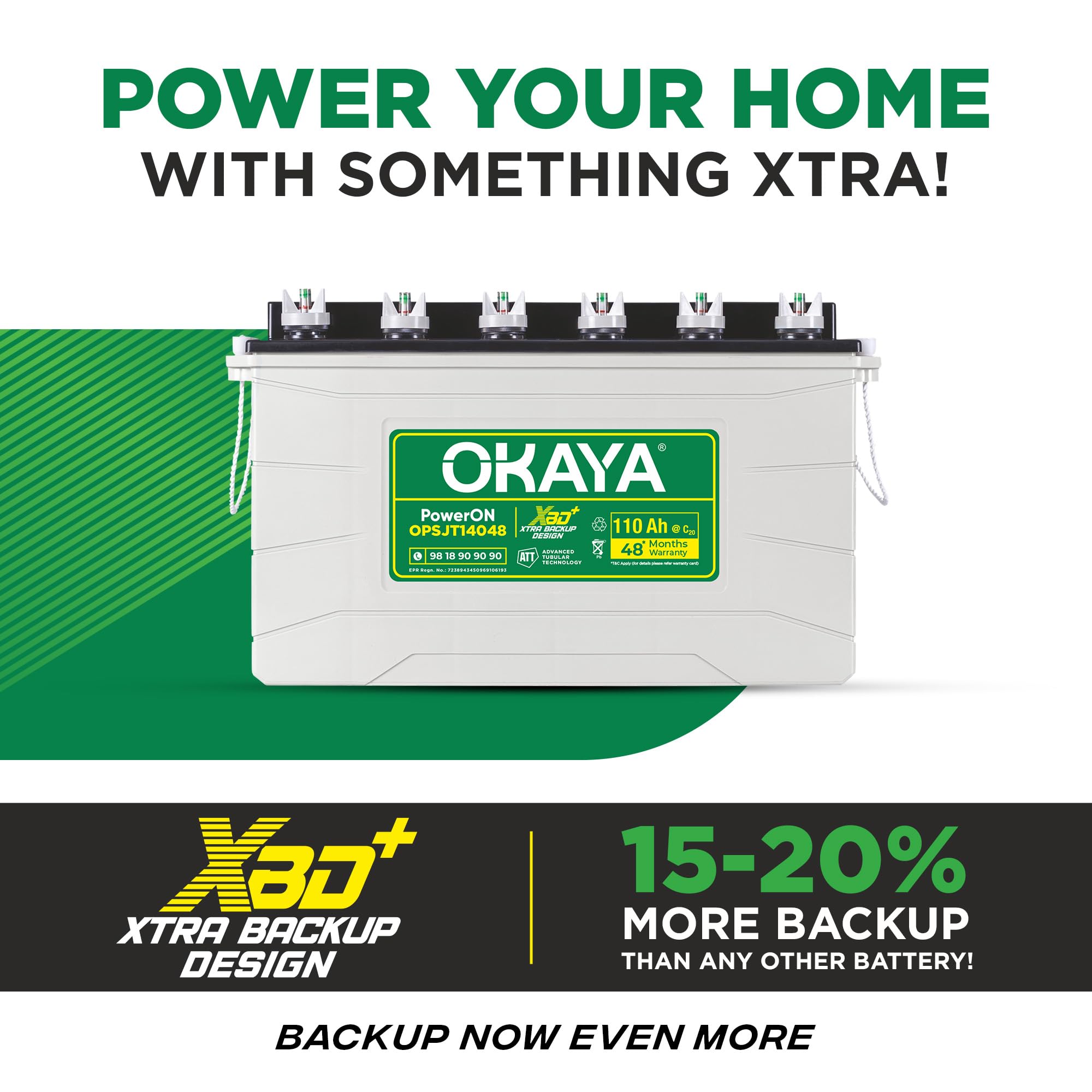 OKAYA OPSJT14048 110 AHAh Inverter Battery thumbnail 4