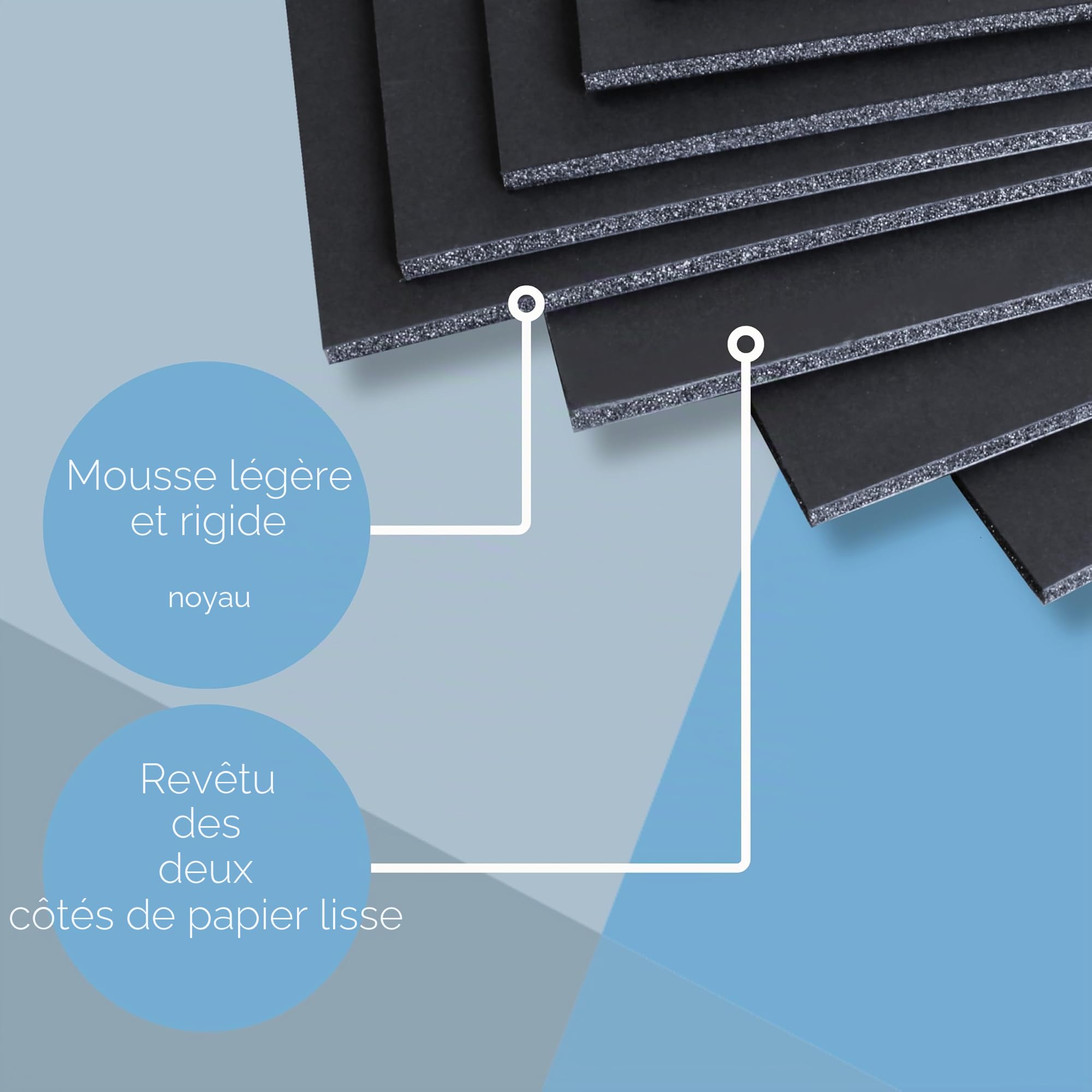Cathedral Lot de 20 planches de mousse Noir A4