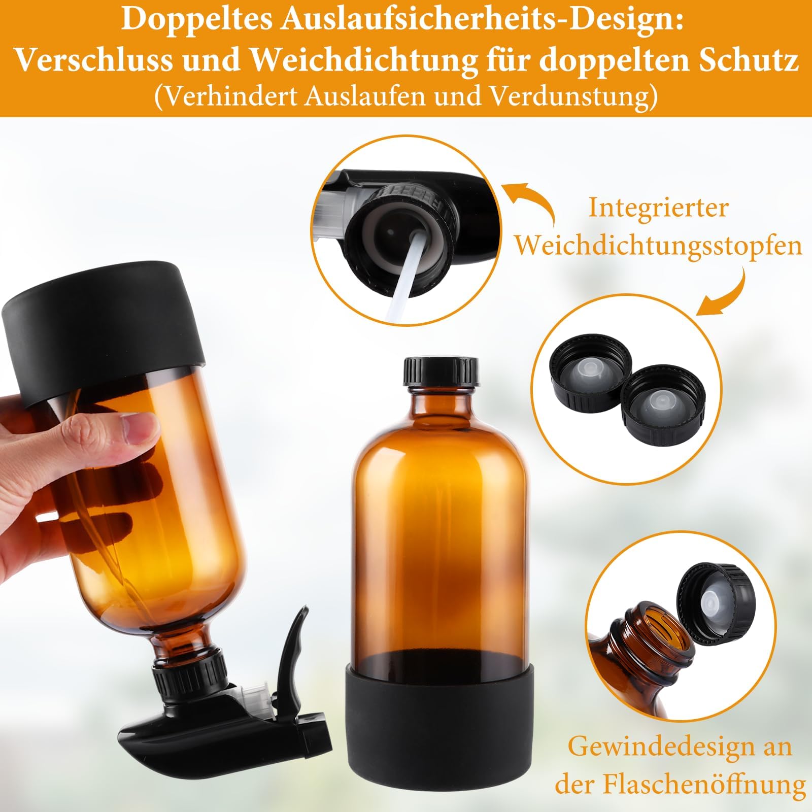 6 Stücke 500ml Sprühflasche Kunststoff Zerstäuber Sprühflaschen, Pflanzensprühflasche Drucksprühflasche für Pflanzen, Garten, Haarpflege, Nachfüllbare Leere Sprühflasche mit Justierbarer Düse