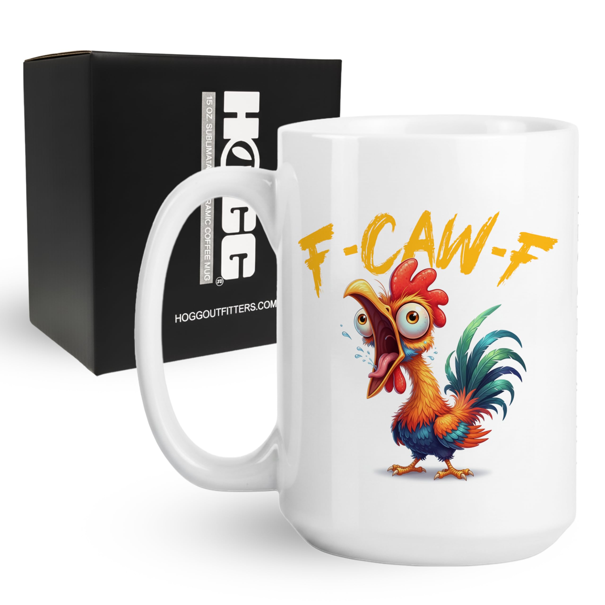 Hogg F-Caw-F Mug 15 oz Ceramic F Caw F Coffee Mug Hidden Message Coffee Cup F-Caw-F Secret Message