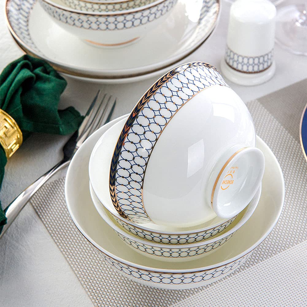 50 szt. kompletów zastawy stołowej, ceramicznych talerzy obiadowych i misek ze spodkami, porcelanowych kompletów obiadowych (serwis dla 6-8)