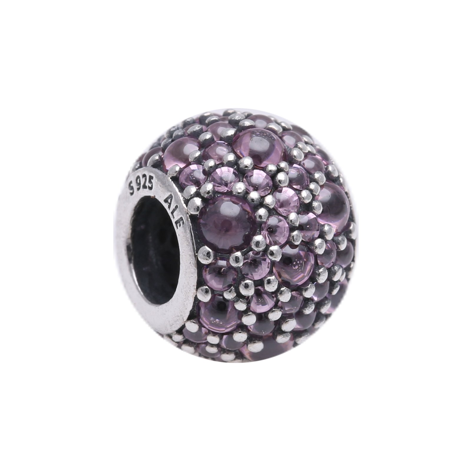 Charm Pandora Element Tröpfchen rosa en plata y cristales de alta joyería 3