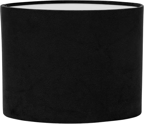 SHERCHPRY Pantalla de lámpara colgante de tela ovalada negra, pantalla de lámpara de pie E27, cubierta de luz con clip, cubierta de luz de repuesto