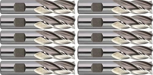 Miniatura 8 de 10 fresas de acero de alta velocidad M2, punta cuadrada, acabado brillante (sin recubrimiento), diámetro de fresado de 316 pulgadas, longitud de