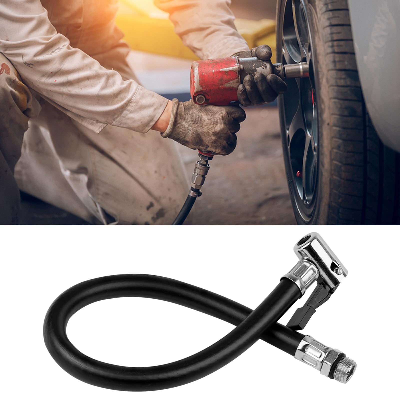 36cm Tubo Flessibile per gonfiaggio Pneumatici Tubo di prolunga per Pompa d'Aria Tubo di Prolunga per Gonfiaggio Pneumatici per Pneumatici Auto Bicicletta Motociclo