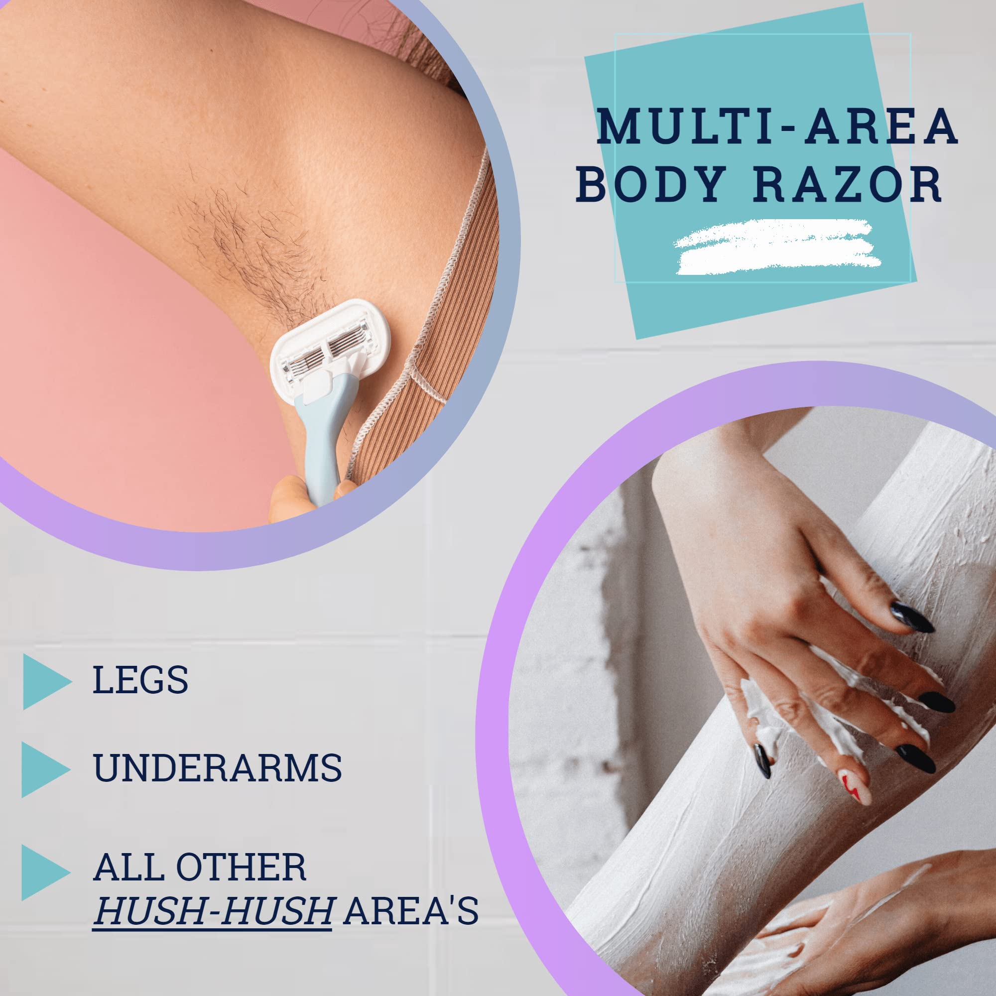 Amazon.com: Bikini Razor For Women - Pubic Hair Removal Kit – Shaving Razor  with 5-Blades (4 Count) Has Gel Strip + Handle + 2 Bikini Line Touch-Up  Skin Shavers – Sensitive Trimmer