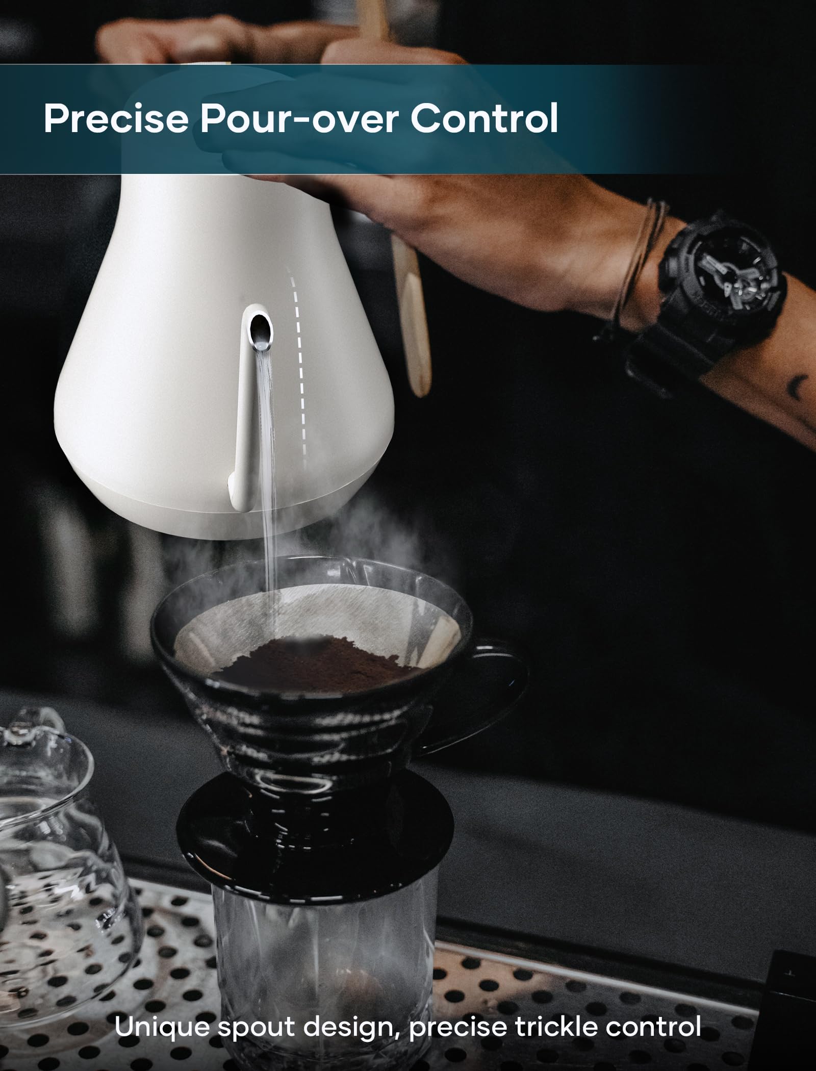 Amazon | INTASTING 電気グースネックケトル 0.65mm 極細注ぎ口 正確な