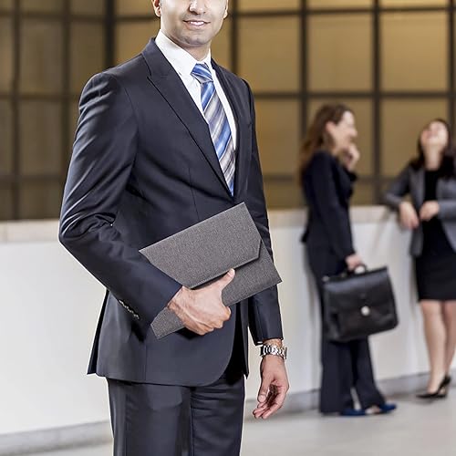 Miniatura 7 de erofa Estuche para 12 bolígrafos estilográficos, bolsa organizadora gris, soporte de exhibición de bolígrafo de lona impermeable con ranura divisora