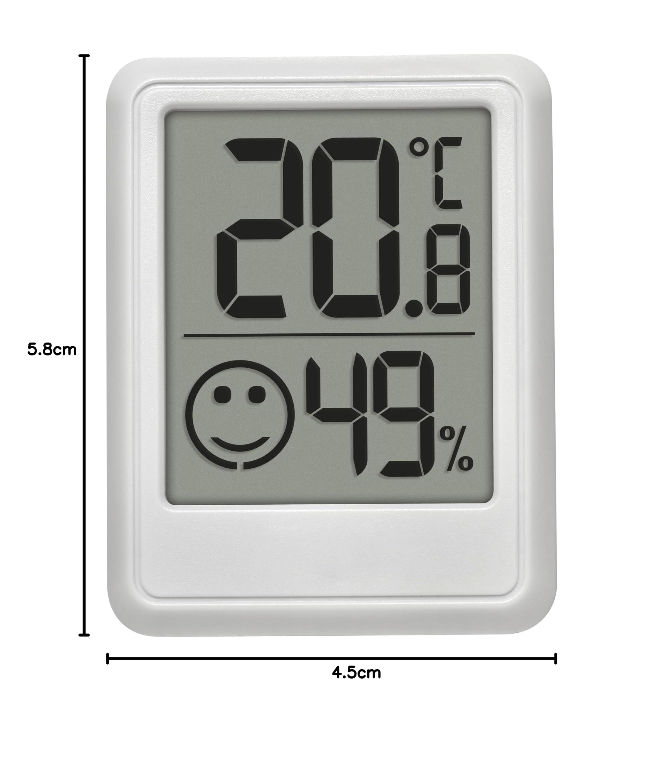 TFA Dostmann Petit hygromètre numérique d'intérieur, 30.5060.02, thermomètre d'ambiance, humidimètre, mesure l'humidité et la température, pour contrôler le climat ambiant, pile incluse, blanc