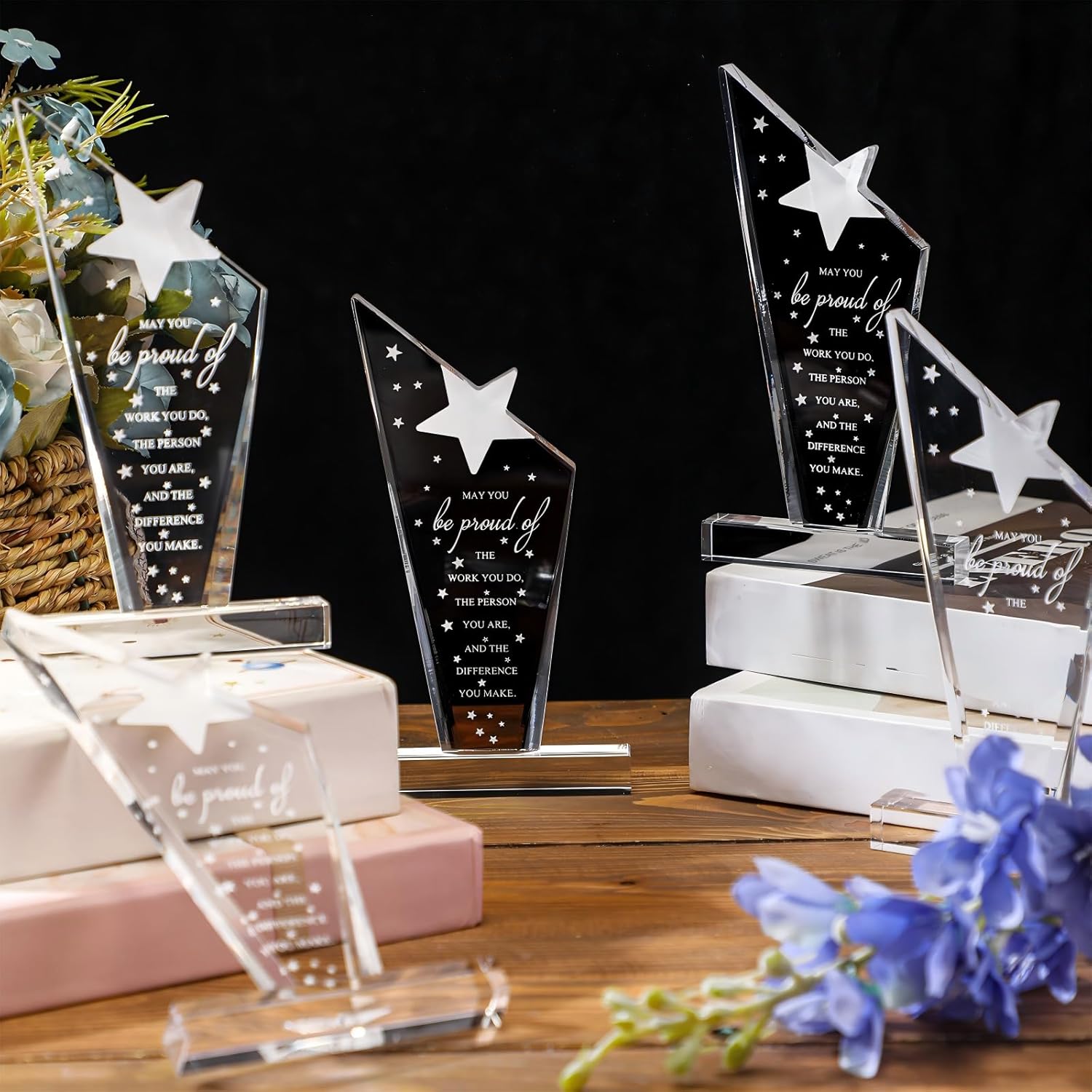 Bucherry 10 Pcs Employee Appreciation Awards for Coworker Acrylic Thank You Trophy May You Be Proud of The Work You Do Sign Prizes Retirement Goodbye Farewell Gift for Women Men(Stylish) - Image 5