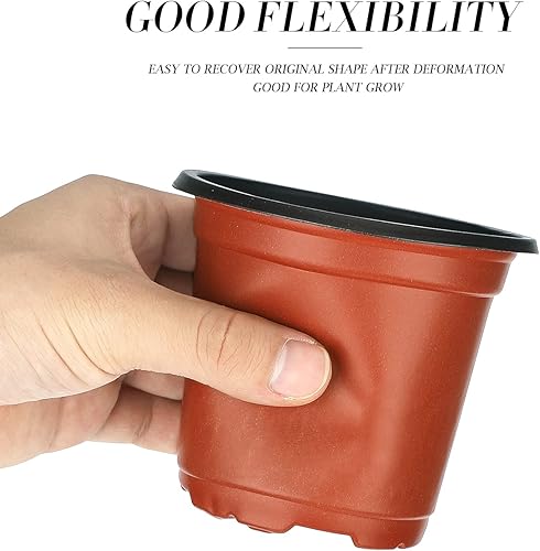 Miniatura 8 de KINGLAKE 100 piezas de plantas de plástico de 6 pulgadas, macetas de vivero, plantas de semillero, contenedor de plantas de flores, macetas de