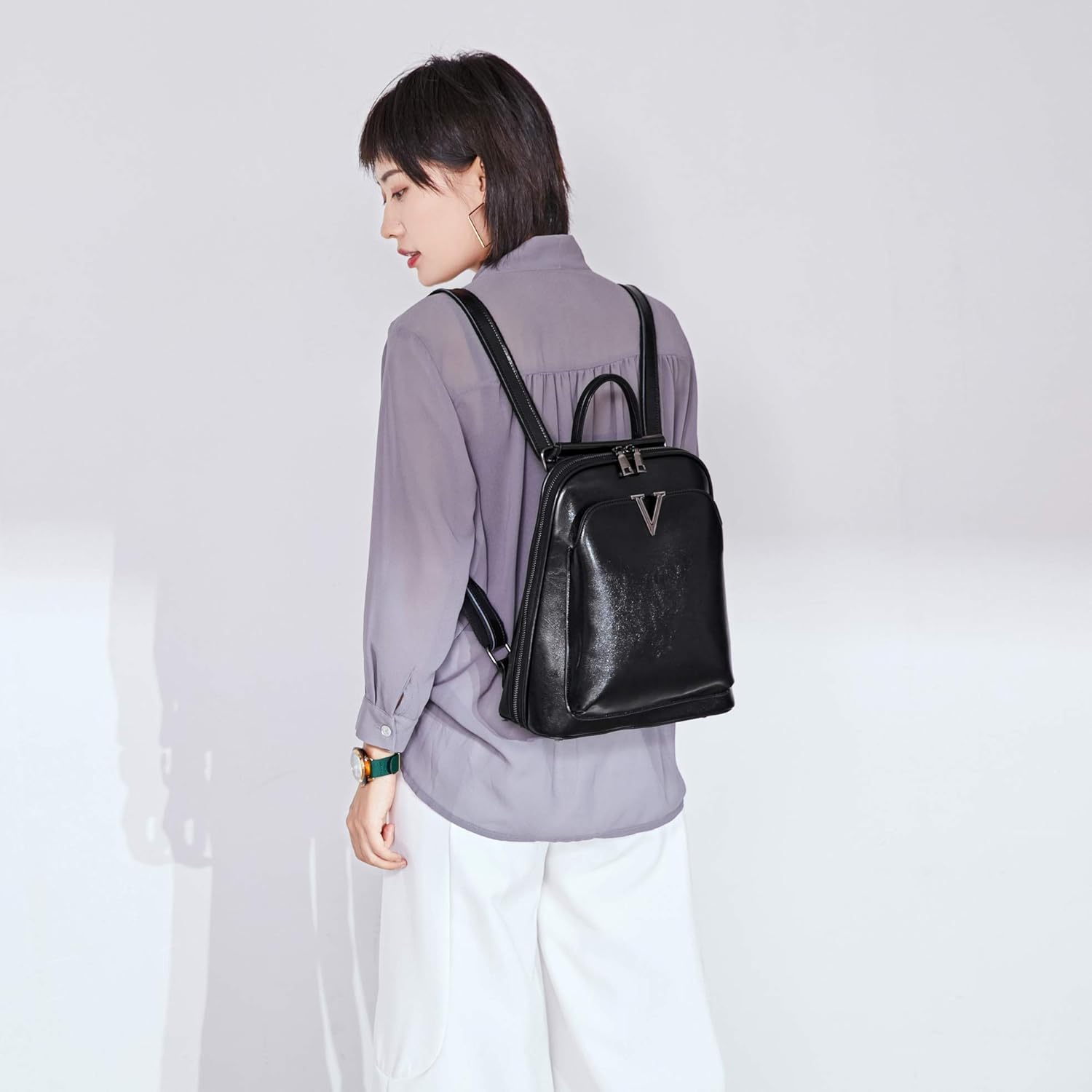 Iswee Backpacks、Haversacks、Rucksacks、School bags、School satchels、Travelling bags Anti-theft Convertible Shoulder Bag Travel Bag(Black)