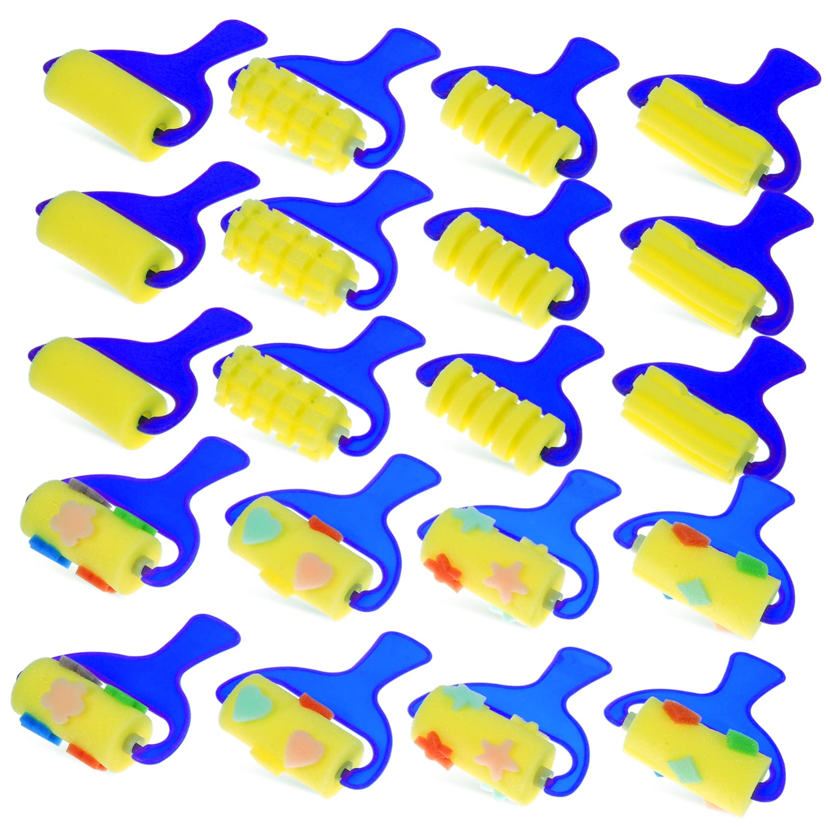 HOODANCOS Painting Brush Roller for Boys and Girls 20pcs Set Boys and Girls Sponge Brush Roller Sponge Washable for Art Easel Drawing