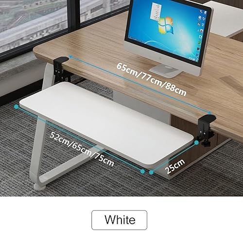 Miniatura 2 de V3VOGUE Bandeja de teclado para debajo del escritorio con abrazadera en C resistente, fácil de instalar, cajones deslizantes para teclado debajo del