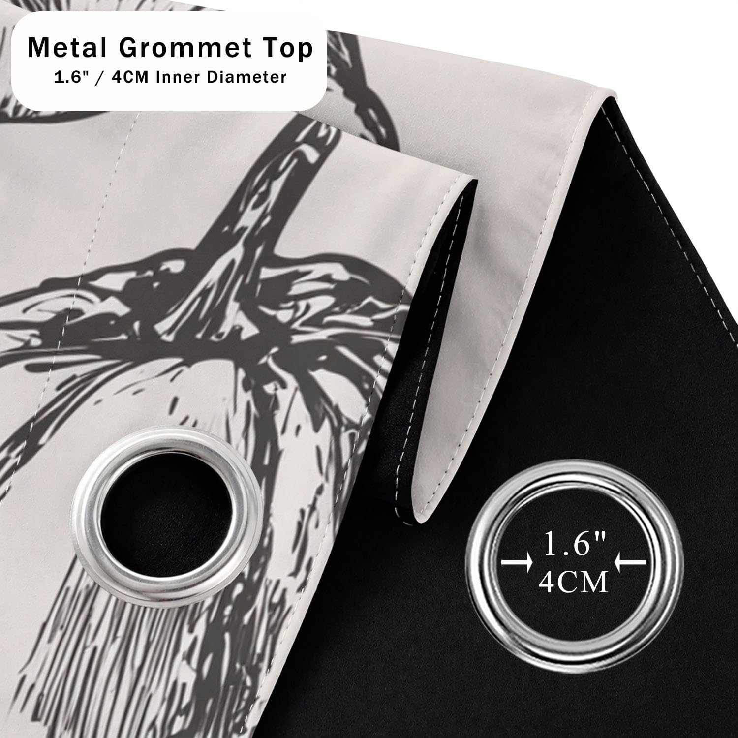Generisch Früchte Gemüse Weiß Verdunklungsvorhänge mit Ösen Bauernhof Rustikal Blickdichte Gardinen Blackout Vorhang Thermo Weich für Schlafzimmer und Wohnzimmer 2er Set B 91.5 x H 214 cm