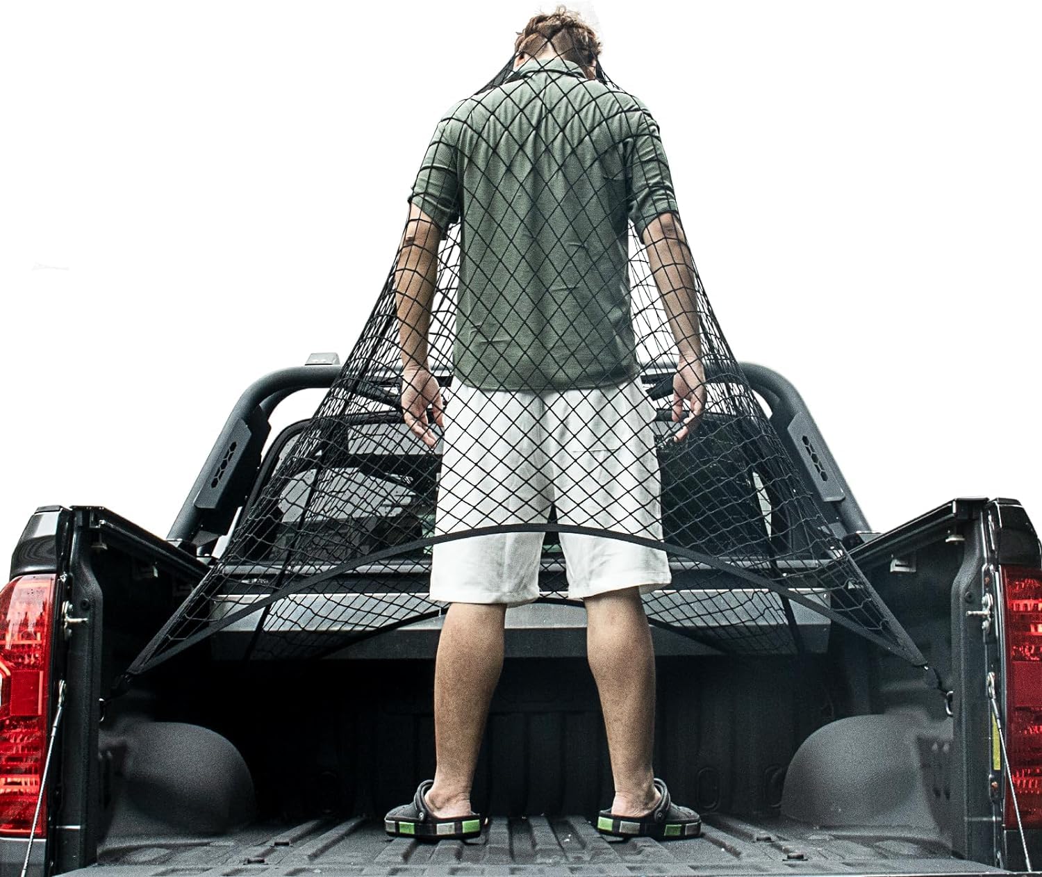 Rete Bagagliaio Auto, Rete Portaoggetti Auto, Accessori Camion, Rete Portabagagli per Auto Altamente Elastica, per Rimorchi di Pick-Up SUV, Estensibile Fino a 2,2-2,4 M