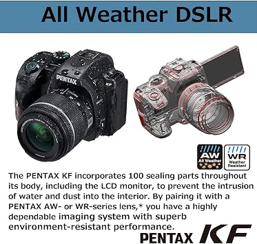 Pentax 1202 KF APS-C digital SLR camera 18-55 WR kit, dustproof weather-resistant vari-angle LCD monitor,black