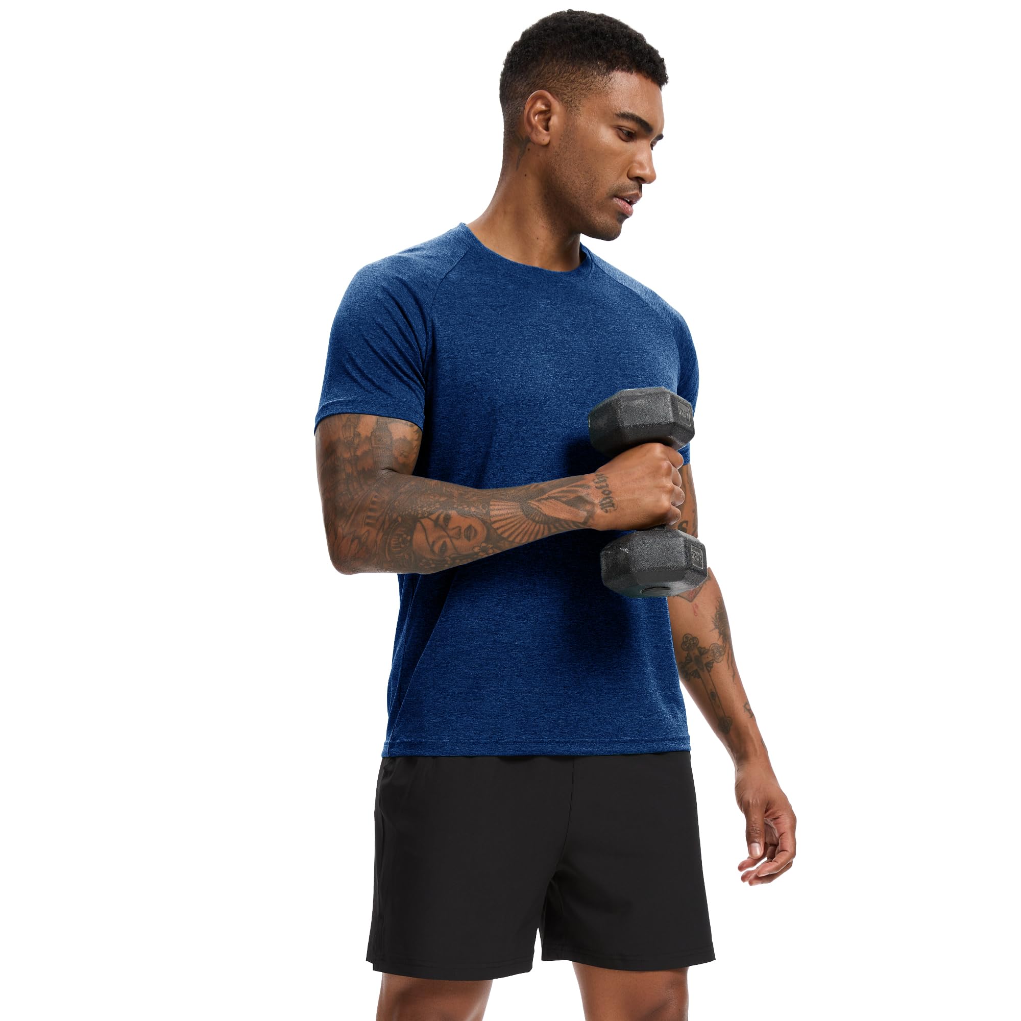 Camisetas de entrenamiento 7/5/3 para hombre, de secado rápido, absorben la humedad, para gimnasio, atletismo, ejercicio, correr, manga corta