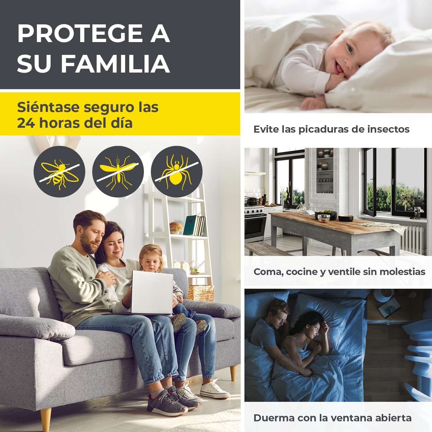 EASYmaxx Cortina mosquitera para caravana de 60 x 180 cm, mosquitera con cinta magnética XXL, puerta de protección contra insectos para caravanas, mosquitera magnética con cierre automático
