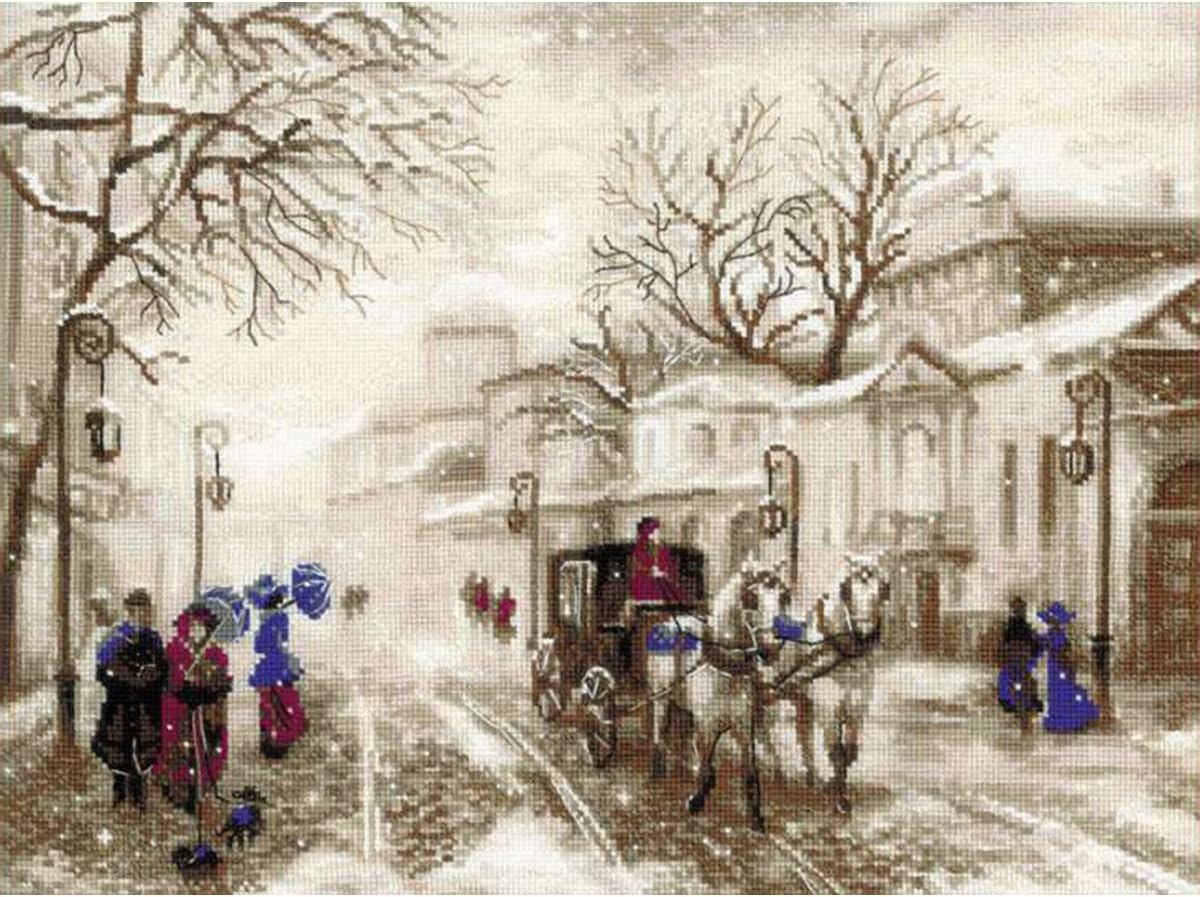 Riolis 14 Count Old Street Counted Cross Stitch Kit, 15.75 by 11.75-Inch