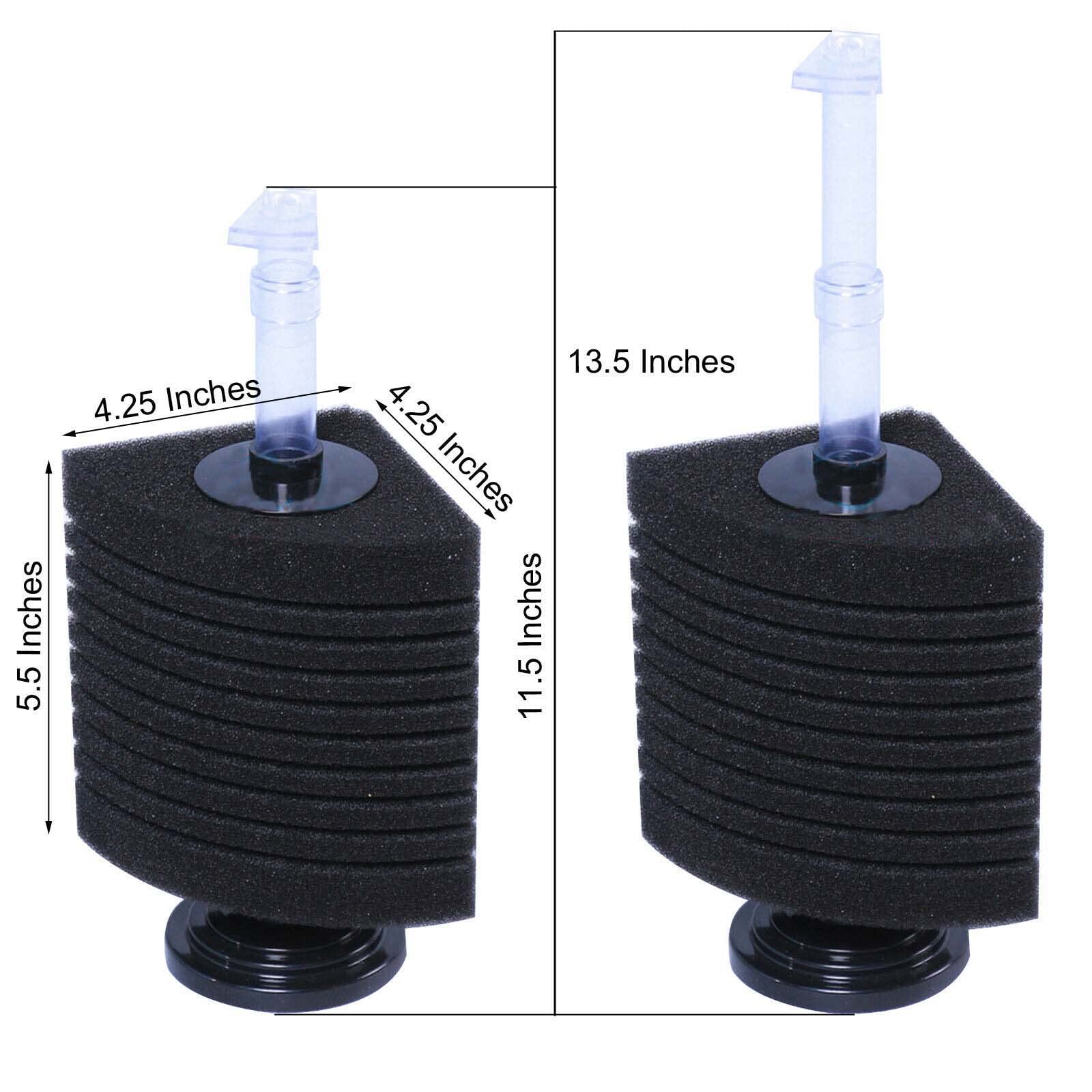 Bio-Schwamm-Eckfilter für Aquarien, 2 Stück
