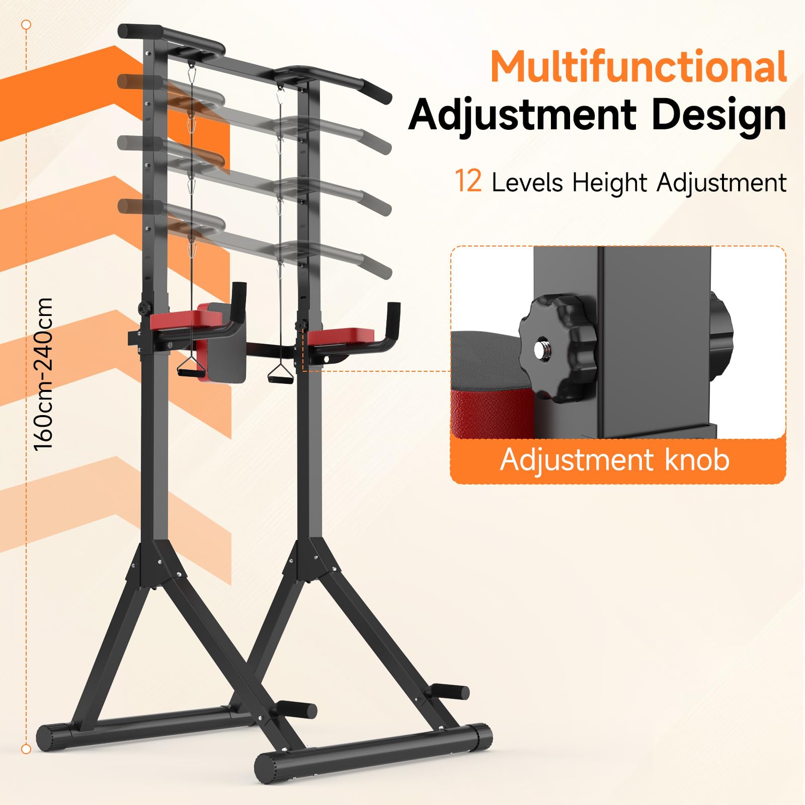 Dskeuzeew Power Tower - Station de musculation (Rouge)