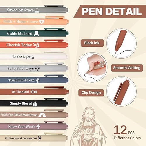 Miniatura 2 de Glenmal Juego de 24 pulseras cristianas, regalos cristianos, bolígrafos de tinta negra, pulseras de goma de colores para niños, enfermeras,