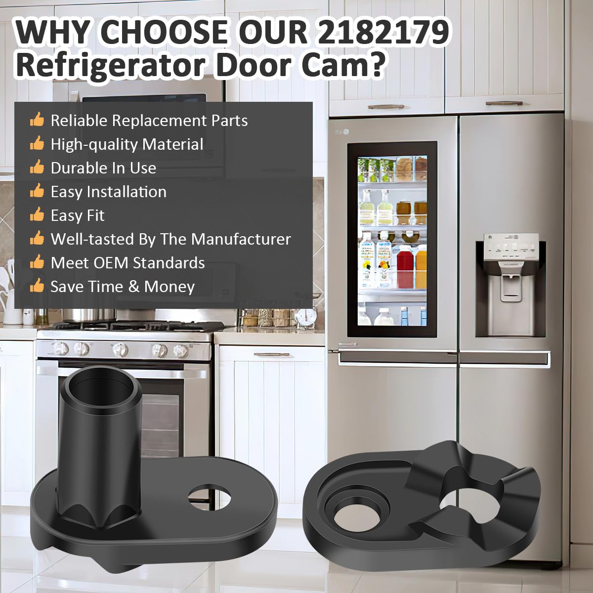 Refrigerator Door Cam Kit 2182179 - Compatible With Whirlpool, Kenmore, Amana, Maytag & More - View #12