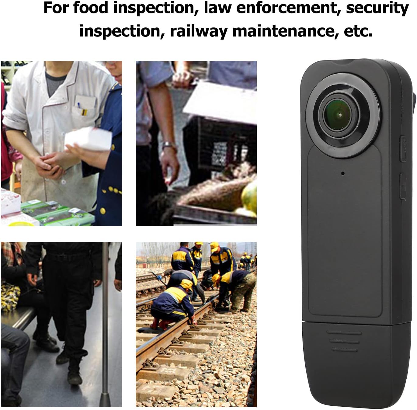 Images depicting various applications of the body camera