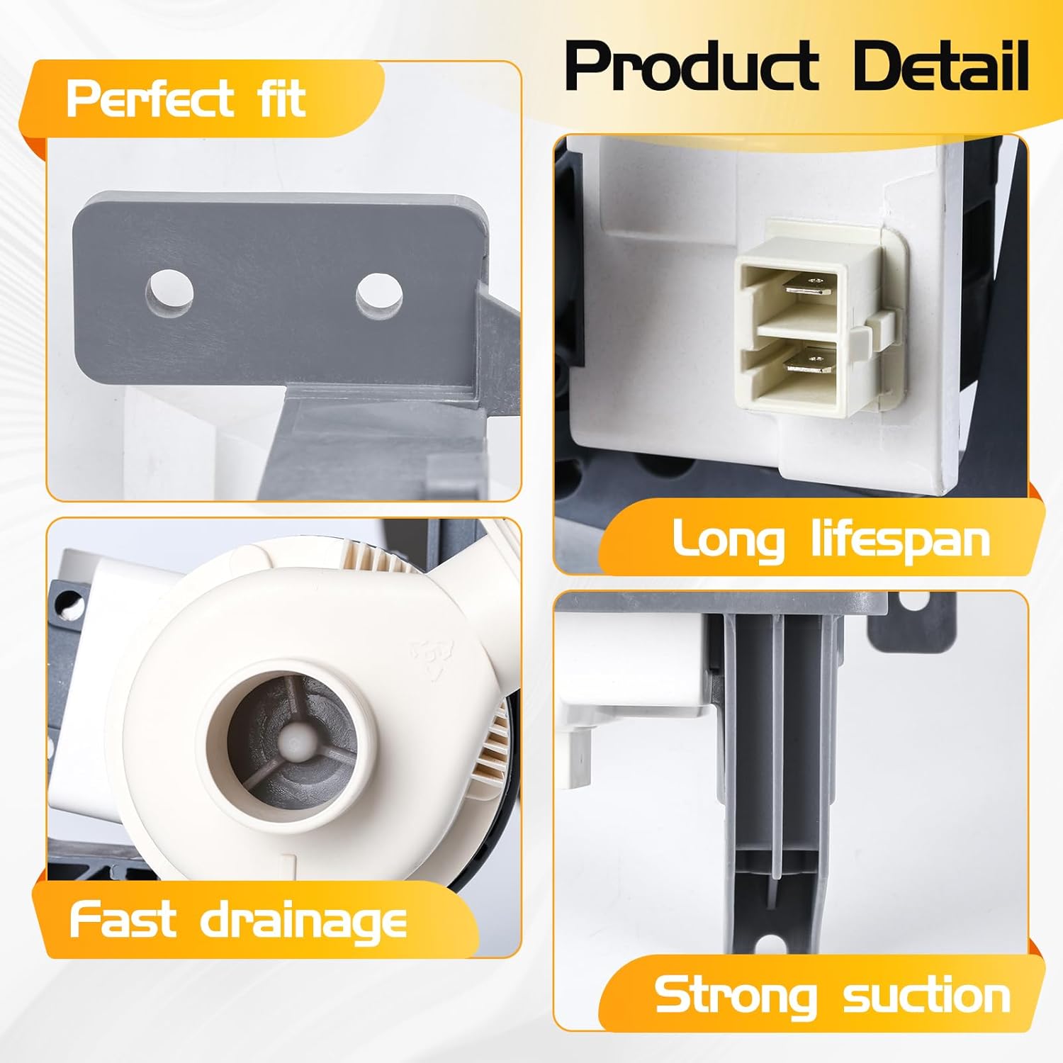 WPW11396717 W11396717 Washer Drain Pump Compatible with Whirlpool Maytag Kenmore Washers, Replacement Part W11263349 4960510 AP6974116 PS12731177 EAP12731177 PD00065247