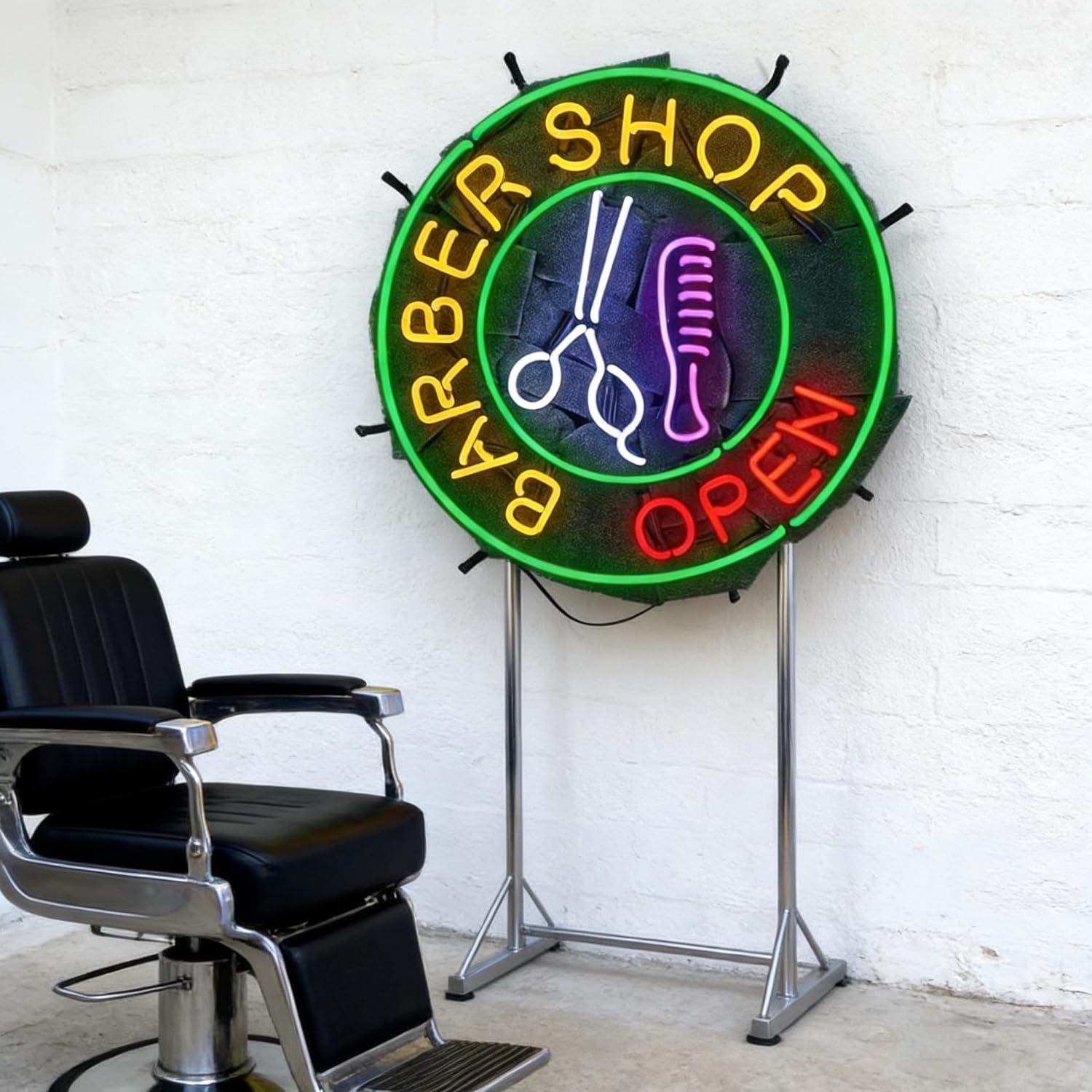 Barber Shop Neon Signs for Wall Decor: LED Barber Neon Lights Business Sign, Suitable for Hair Salon Art Decor, Gift for Family Friends Boys